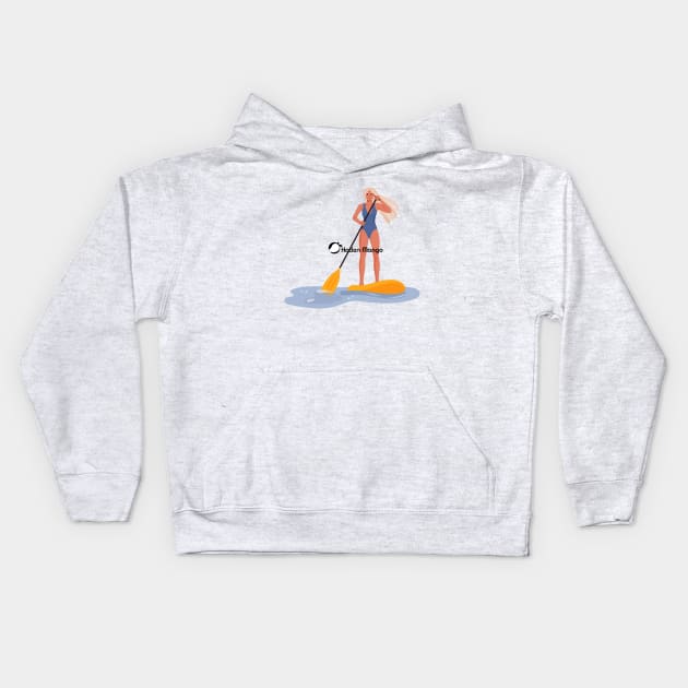 Stand Up Paddling Diva Kids Hoodie by Hayden Mango Collective 